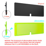 eXtremeRate Clear Lime Green Custom Full Set Shell for Nintendo Switch OLED, DIY Replacement Console Back Plate & Kickstand, NS Joycon Handheld Controller Housing with Colorful Buttons for Nintendo Switch OLED - QNSOM5008