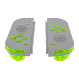 eXtremeRate Clear Lime Green Replacement DIY Colorful ABXY Buttons Directions Keys Repair Kits with Tools for NS Switch JoyCon & OLED JoyCon - JoyCon Shell NOT Included - AJ120