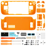 eXtremeRate Replacement Clear Orange Full Set Shell with Buttons for Steam Deck LCD - QESDM007