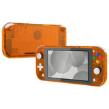 eXtremeRate Clear Orange DIY Replacement Shell for NS Switch Lite, NSL Handheld Controller Housing with Screen Protector, Custom Case Cover for NS Switch Lite - DLM510