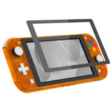 eXtremeRate Clear Orange DIY Replacement Shell for NS Switch Lite, NSL Handheld Controller Housing with Screen Protector, Custom Case Cover for NS Switch Lite - DLM510