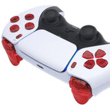 eXtremeRate Replacement D-pad R1 L1 R2 L2 Triggers Share Options Face Buttons, Clear Red Full Set Buttons Compatible with ps5 Controller BDM-030/040 - Controller NOT Included - JPF3002G3