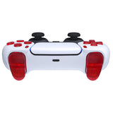 eXtremeRate Replacement D-pad R1 L1 R2 L2 Triggers Share Options Face Buttons, Clear Red Full Set Buttons Compatible with ps5 Controller BDM-030/040/050 - Controller NOT Included - JPF3002G3