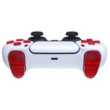 eXtremeRate Replacement D-pad R1 L1 R2 L2 Triggers Share Options Face Buttons, Clear Red Full Set Buttons Compatible with ps5 Controller BDM-030/040 - Controller NOT Included - JPF3002G3