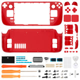 eXtremeRate Replacement Clear Red Full Set Shell with Buttons for Steam Deck Console - QESDM006