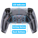eXtremeRate Clear Remappable RISE 4.0 Remap Kit for ps5 Controller BDM-030, Upgrade Board & Redesigned Back Shell & 4 Back Buttons for ps5 Controller - Controller NOT Included - YPFM5001G3