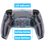 eXtremeRate Clear Remappable RISE4 Remap Kit for ps5 Controller BDM-030/040, Upgrade Board & Redesigned Back Shell & 4 Back Buttons for ps5 Controller - Controller NOT Included - YPFM5001G3