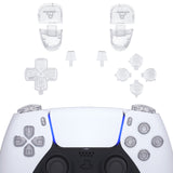 eXtremeRate Replacement D-pad R1 L1 R2 L2 Triggers Share Options Face Buttons, Clear Full Set Buttons Compatible with ps5 Controller BDM-030/040 - Controller NOT Included - JPF3001G3