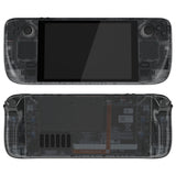 eXtremeRate Replacement Clear Slate Black Full Set Shell with Buttons for Steam Deck Console - QESDM002
