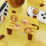 PlayVital Cozy Bear Switch Thumb Grip Caps, Joystick Caps for NS Switch Lite, Silicone Analog Cover Thumbstick Grips for Switch OLED Joycon - NJM1196