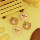 PlayVital Cozy Bear Switch Thumb Grip Caps, Joystick Caps for NS Switch Lite, Silicone Analog Cover Thumbstick Grips for Switch OLED Joycon - NJM1196