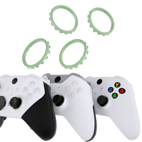 eXtremeRate Custom Accent Rings for Xbox Elite Series 2 Core & for Elite Series 2 & for Xbox One Elite Controller, Compatible with eXtremeRate ASR Version Shell for Xbox Series X/S Controller - Matcha Green - XOJ13014GC