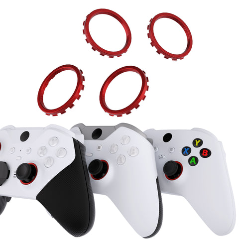 eXtremeRate Custom Accent Rings for Xbox Elite Series 2 Core & for Elite Series 2 & for Xbox One Elite Controller, Compatible with eXtremeRate ASR Version Shell for Xbox Series X/S Controller - Scarlet Red - XOJ13002GC