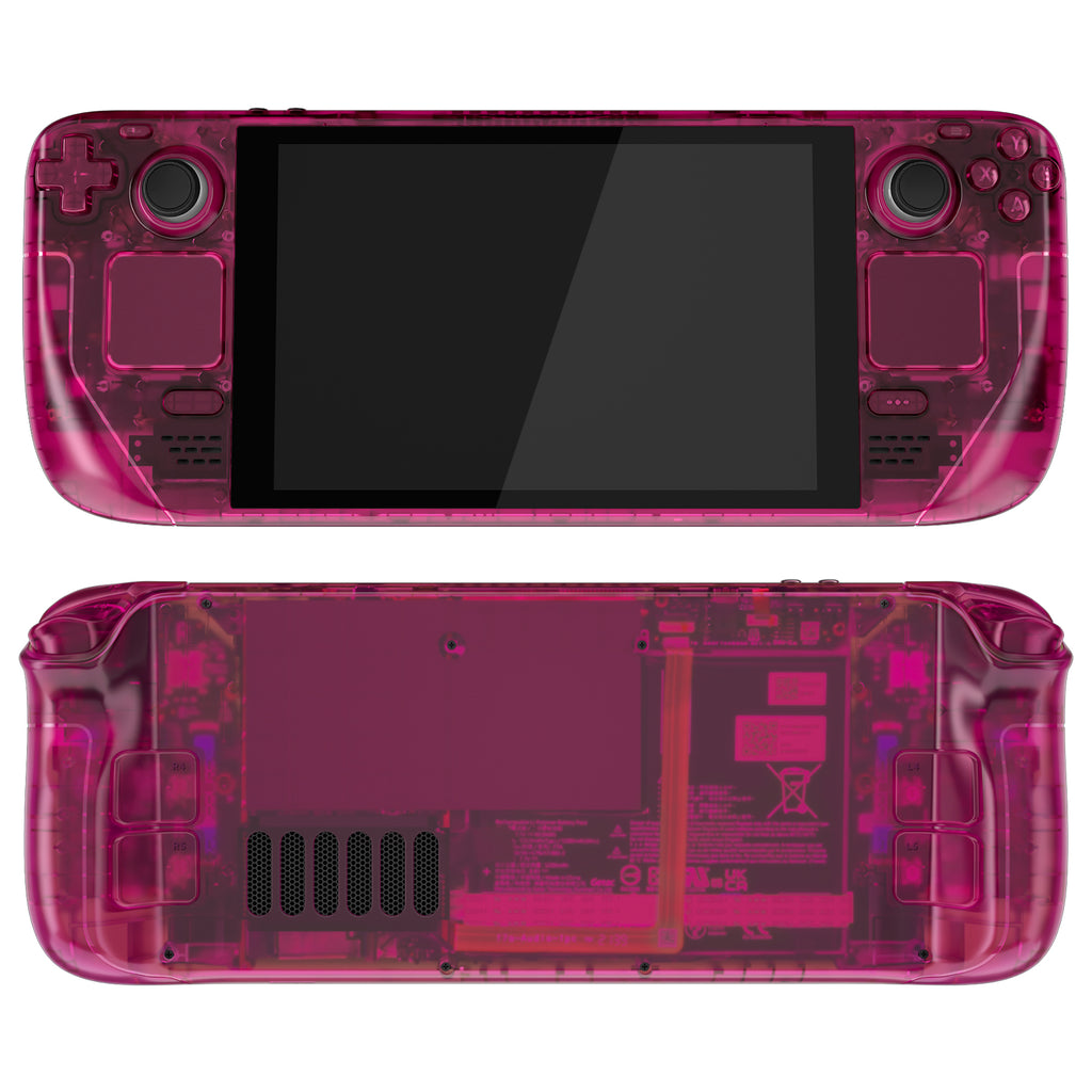 eXtremeRate Replacement Clear Candy Pink Full Set Shell with Buttons ...