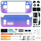 eXtremeRate Replacement Gradient Translucent Bluebell Full Set Shell with Buttons for Steam Deck Console - QESDP008