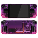 eXtremeRate Replacement Gradient Translucent Purple Rose Red Full Set Shell with Buttons for Steam Deck Console - QESDP009
