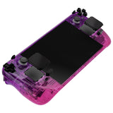 eXtremeRate Replacement Gradient Translucent Purple Rose Red Full Set Shell with Buttons for Steam Deck Console - QESDP009