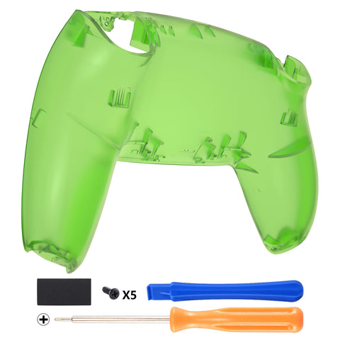 eXtremeRate Clear Green Custom Back Housing Bottom Shell Compatible with ps5 Controller, Replacement Back Shell Cover Compatible with ps5 Controller - DPFM5003