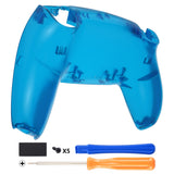 eXtremeRate Clear Blue Custom Back Housing Bottom Shell Compatible with ps5 Controller, Replacement Back Shell Cover Compatible with ps5 Controller - DPFM5004