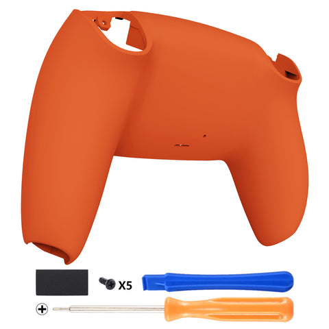 eXtremeRate Orange Soft Touch Custom Back Housing Bottom Shell Compatible with ps5 Controller, Replacement Back Shell Cover Compatible with ps5 Controller - DPFP3004