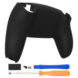 eXtremeRate Black Soft Touch Custom Back Housing Bottom Shell Compatible with ps5 Controller, Replacement Back Shell Cover Compatible with ps5 Controller - DPFP3009