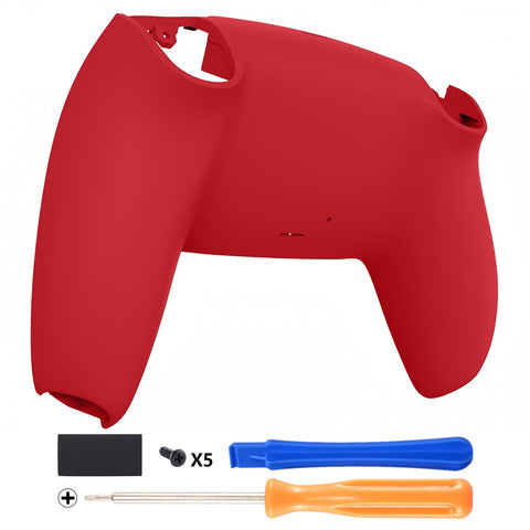 eXtremeRate Passion Red Soft Touch Custom Back Housing Bottom Shell Compatible with ps5 Controller, Replacement Back Shell Cover Compatible with ps5 Controller - DPFP3027