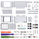 eXtremeRate Chrome Silver Replacement Full Housing Shell for Nintendo DS Lite, Custom Handheld Console Case Cover with Buttons, Screen Lens for Nintendo DS Lite NDSL - Console NOT Included - DSLD4002