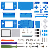 eXtremeRate Clear Blue Replacement Full Housing Shell for Nintendo DS Lite, Custom Handheld Console Case Cover with Buttons, Screen Lens for Nintendo DS Lite NDSL - Console NOT Included - DSLM5004