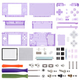 eXtremeRate Clear  Atomic Purple Replacement Full Housing Shell for Nintendo DS Lite, Custom Handheld Console Case Cover with Buttons, Screen Lens for Nintendo DS Lite NDSL - Console NOT Included - DSLM5005