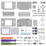 eXtremeRate Clear Black Replacement Full Housing Shell for Nintendo DS Lite, Custom Handheld Console Case Cover with Buttons, Screen Lens for Nintendo DS Lite NDSL - Console NOT Included - DSLM5008