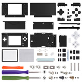 eXtremeRate Black Replacement Full Housing Shell for Nintendo DS Lite, Custom Handheld Console Case Cover with Buttons, Screen Lens for Nintendo DS Lite NDSL - Console NOT Included - DSLP3002
