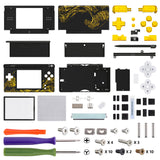 eXtremeRate The Great GOLDEN Wave Off Kanagawa - Black Replacement Full Housing Shell for Nintendo DS Lite, Custom Handheld Console Case Cover with Buttons, Screen Lens for Nintendo DS Lite NDSL - Console NOT Included - DSLT1002