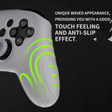 PlayVital Samurai Edition Ergonomic Silicone Skin Protective Case for Nintendo Switch Pro Controller, Soft Anti-slip Controller Grip Protector for Nintendo Switch Pro with Thumb Grip Caps - Glow in Dark - Green - EBNPP007