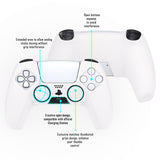 PlayVital Pure Series Dockable Model Anti-Slip Silicone Cover Skin for ps5 Controller, Soft Rubber Grip Case for ps5 Wireless Controller Fits with Charging Station with 6 Thumb Grip Caps - White - EKPFP002