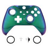 eXtremeRate Replacement Front Housing Shell Case for Xbox One Elite Series 2 & Elite 2 Core Controller (Model 1797) - Chameleon Green Purple - ELP302