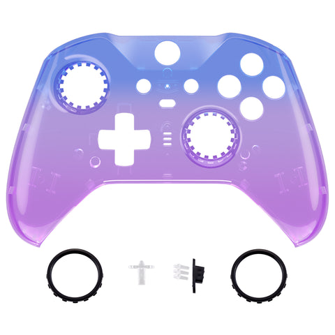eXtremeRate Replacement Front Housing Shell Case for Xbox One Elite Series 2 & Elite 2 Core Controller (Model 1797) - Gradient Translucent Bluebell Glossy - ELP334