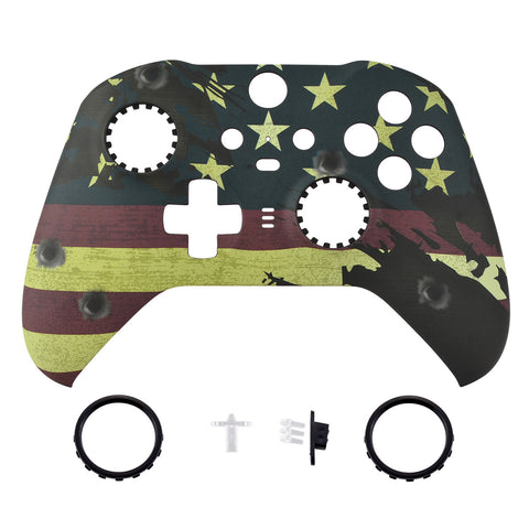 eXtremeRate Replacement Front Housing Shell Case for Xbox One Elite Series 2 & Elite 2 Core Controller (Model 1797) - US Flag The Stars & Stripes - ELT114