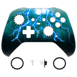 eXtremeRate Replacement Front Housing Shell Case for Xbox One Elite Series 2 & Elite 2 Core Controller (Model 1797) - Green Storm Thunder - ELT145