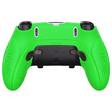 PlayVital Ninja Edition Anti-Slip Half-Covered Silicone Cover Skin for ps5 Edge Controller, Ergonomic Protector Soft Rubber Case for ps5 Edge Wireless Controller with Thumb Grip Caps - Green - EYPFP009