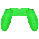 PlayVital Ninja Edition Anti-Slip Half-Covered Silicone Cover Skin for ps5 Edge Controller, Ergonomic Protector Soft Rubber Case for ps5 Edge Wireless Controller with Thumb Grip Caps - Green - EYPFP009