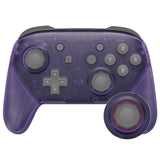 eXtremeRate Clear Atomic Purple Octagonal Gated Sticks Faceplate Backplate Handles, DIY Replacement Grip Housing Shell Cover for Nintendo Switch Pro Controller- Controller NOT Included - FRE605