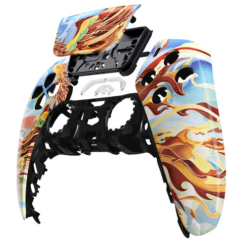 eXtremeRate Fire Phoenix Touchpad Front Housing Shell Compatible with ps5 Controller BDM-010 BDM-020 BDM-030, DIY Replacement Shell Custom Touch Pad Cover Compatible with ps5 Controller - ZPFT1090G3