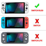 PlayVital AlterGrips Glossy Protective Slim Case for Nintendo Switch OLED, Ergonomic Grip Cover for Joycon, Dockable Hard Shell for Switch OLED w/Thumb Grip Caps & Button Caps - Chameleon Purple Blue - JSOYP3001