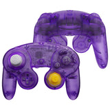 eXtremeRate Clear Atomic Purple Replacement Faceplate Backplate with Buttons for Nintendo GameCube Controller - GCNM5001
