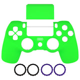eXtremeRate Neon Green Ghost Replacement Faceplate Touchpad, Redesigned Soft Touch Housing Shell Touch Pad Compatible with PS4 Slim Pro Controller JDM-040/050/055 - Controller NOT Included - GHP4P007
