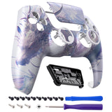 eXtremeRate LUNA Redesigned Front Shell with Touchpad for PS5 Controller BDM-010/020/030/040/050/060 - Crystal Dragon - GHPFR004G4