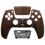 eXtremeRate LUNA Redesigned Wood Grain Front Shell Touchpad Compatible with ps5 Controller BDM-010/020/030/040, DIY Replacement Housing Custom Touch Pad Cover Compatible with ps5 Controller - GHPFS002
