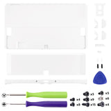 eXtremeRate White Console Back Plate DIY Replacement Housing Shell Case with Kickstand for Nintendo Switch OLED – Console and Joycon NOT Included - GLUSOP002