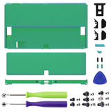 eXtremeRate Chameleon Green Purple Console Back Plate DIY Replacement Housing Shell Case with Kickstand for Nintendo Switch OLED – Console and Joycon NOT Included - GLUSOP006