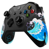 eXtremeRate Shimmering Waves Anti-Skid Sweat-Absorbent Controller Grip for Xbox One S & X, Xbox One Controller, Professional Textured Soft Rubber Pads Handle Grips for Xbox One, Xbox One S/X Controller - GX00168